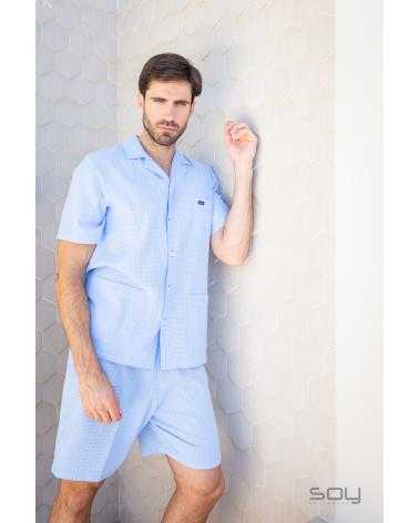 Pijama Corto Caballero Soy Cuadros  Composición: algodón, viscosa - HOMBRE  - PEPI GUERRA