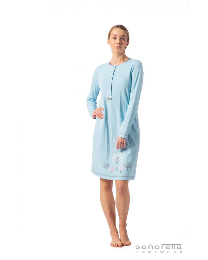 Camisón Señora Señoretta Auttumn 222114 TALLAS: l, xl, xxl; COLOR: azul Temporada: i23 - Toda la lencería de noche de