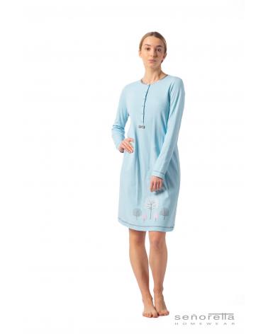 Camisón Señora Señoretta Auttumn 222114 TALLAS: l, xl, xxl; COLOR: azul Temporada: i23 - Toda la lencería de noche de
