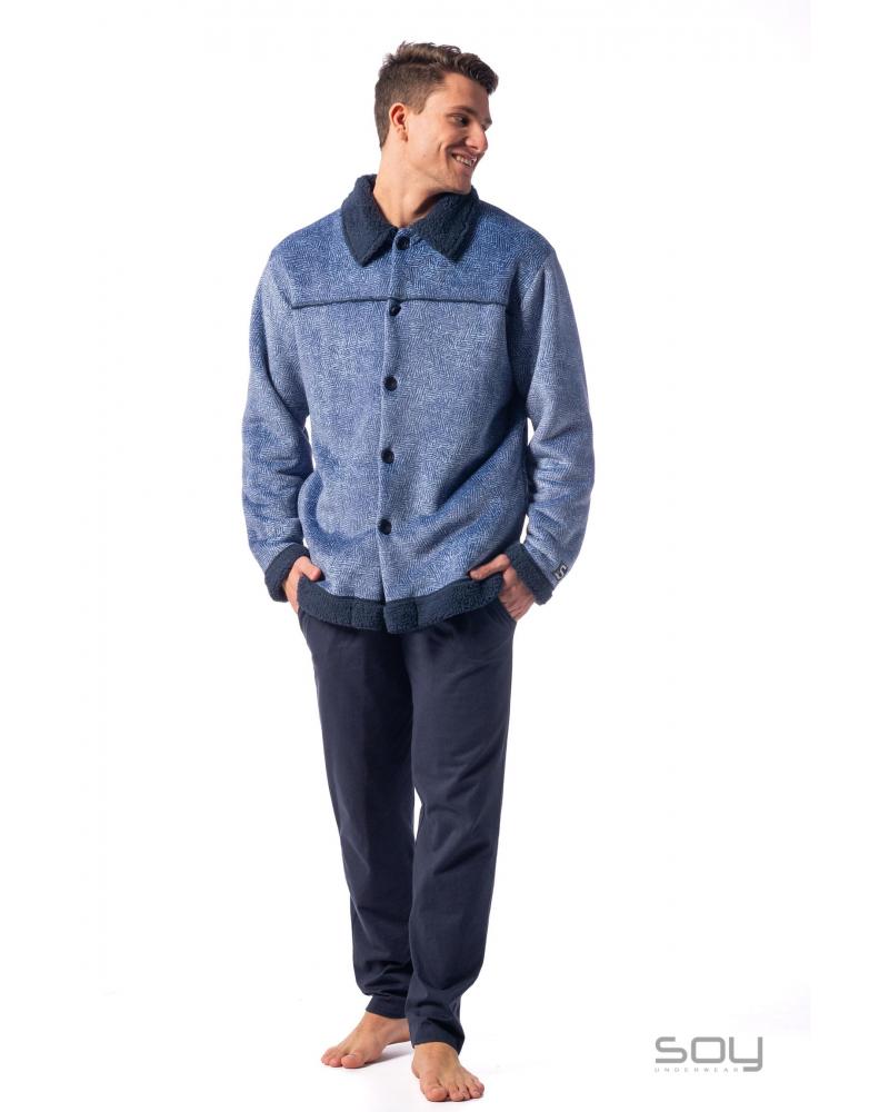 Bata Corta Caballero Soy Borreguito 222639 TALLAS: m, l; COLOR: azul Temporada: i23 - Hombre Ropa Interior y baño