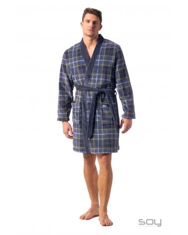 BATA CRO LARGA CRUZADA SOY CUADROS 222636 TALLAS: s, m, l, xl; COLOR: azul Temporada: i23 - Hombre Ropa Interior y baño