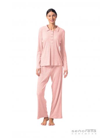 222132 PIJAMA SEÑORA SEÑORETTA COLOR: gris, rosa; TALLAS: m, l Temporada: i23 -   - PEPI GUERRA