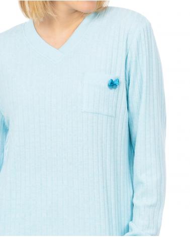 PIJAMA LOHE Y221105 TALLAS: s, m, l, xl; COLOR: azul Temporada: i23 - Toda la lencería de noche de mujer online  - PEPI