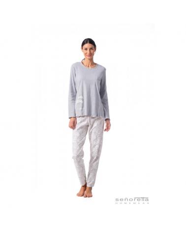 PIJAMA SEÑORETTA SOFT 222154 TALLAS: s, m, l, xl, xxl, 3xl; COLOR: azul Temporada: i23 - Toda la lencería de noche de