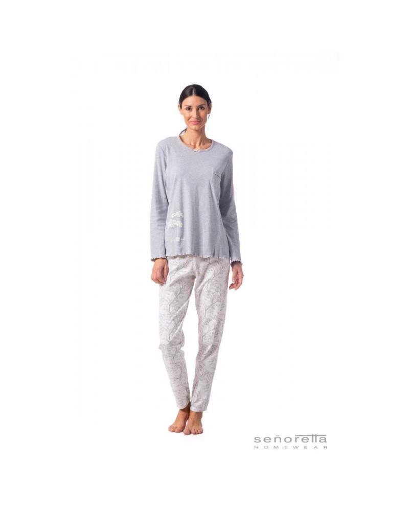 PIJAMA SEÑORETTA SOFT 222154 TALLAS: s, m, l, xl, xxl, 3xl; COLOR: azul Temporada: i23 - Toda la lencería de noche de