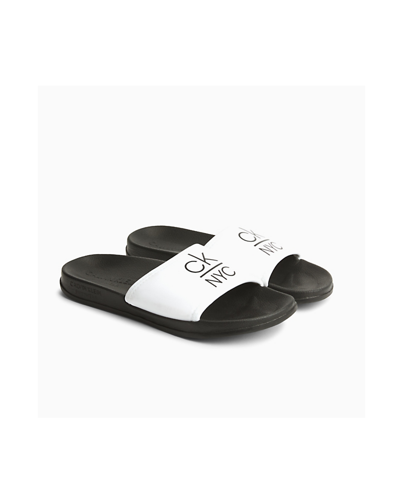 Chanclas mujer Calvin Klein slide - COLOR: blanco, rojo, negro; TALLAS:  COLOR Blanco TALLAS 37/38
