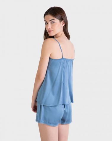 PIJAMA SRA TIRANTE FINO LENCERO P231238 TALLAS: m, l; COLOR: azul Temporada: summer 23 - Toda la lencería de noche de