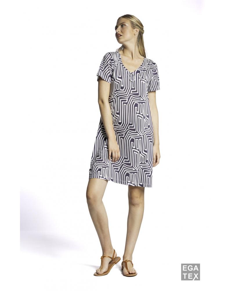 VESTIDO EGATEX MANGA CORTA ADORNO 231524