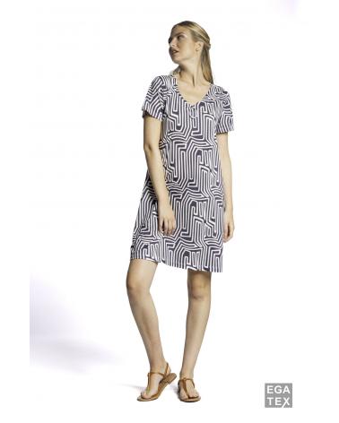 VESTIDO EGATEX MANGA CORTA ADORNO 231524