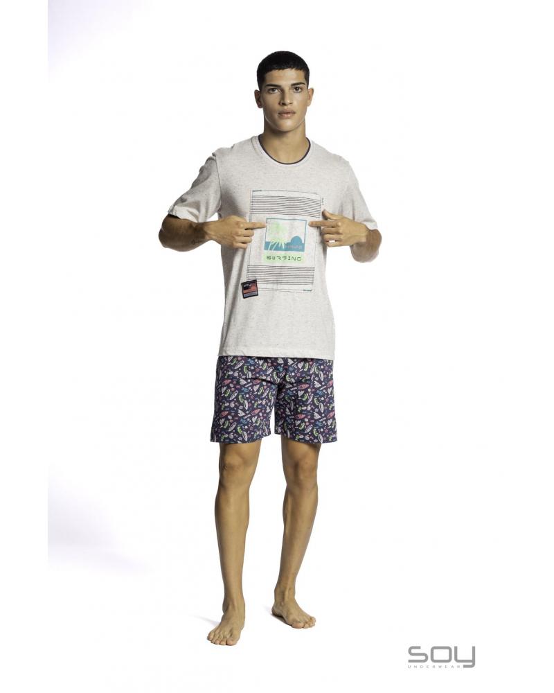 PIJAMA SOY MANGA CORTA SURF 231623 TALLAS: m, l, xl; COLOR: unico Temporada: summer 23 - Hombre Ropa Interior y baño