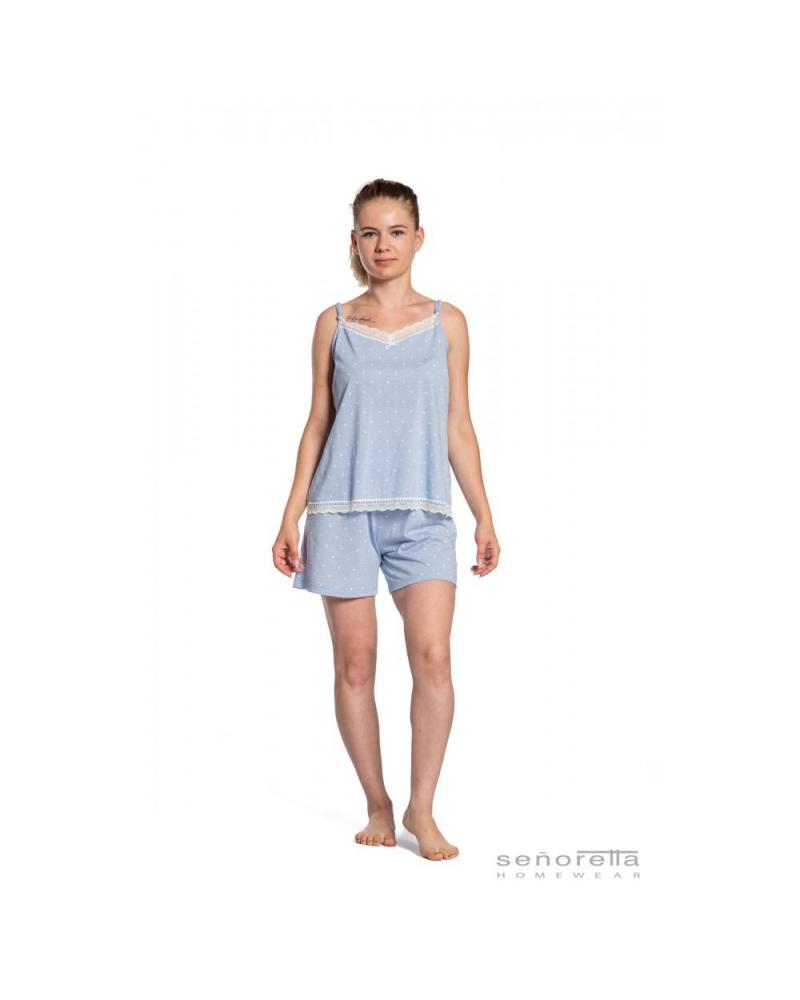 PIJAMA SEÑORA BLONDA SEÑORETTA 231129 TALLAS: m, l, xl, xxl; COLOR: azul Temporada: summer 23 - Toda la lencería de