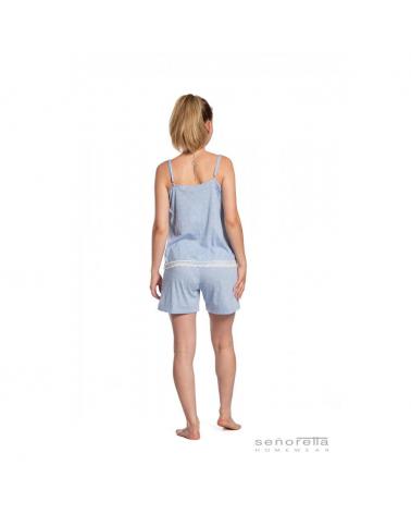 PIJAMA SEÑORA BLONDA SEÑORETTA 231129 TALLAS: m, l, xl, xxl; COLOR: azul Temporada: summer 23 - Toda la lencería de