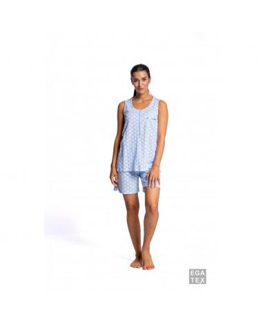PIJAMA SEÑORA EGATEX TOPOS 231421 TALLAS: m, l, xl, xxl; COLOR: rosa Temporada: summer 23 - Toda la lencería de noche