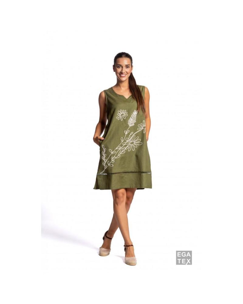 VESTIDO EGATEX 231503 TALLAS: m, l, xl; COLOR: kaki Temporada: i23 - Lencería Mujer Online  - PEPI GUERRA