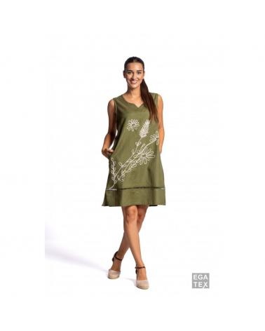 VESTIDO EGATEX 231503 TALLAS: m, l, xl; COLOR: kaki Temporada: i23 - Lencería Mujer Online  - PEPI GUERRA