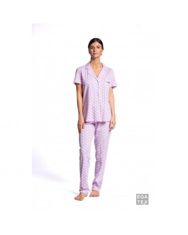CAMISON EGATEX MANGA CORTA TOPOS 231420 TALLAS: xl, xxl, 3xl; COLOR: rosa Temporada: summer 23 - Toda la lencería de