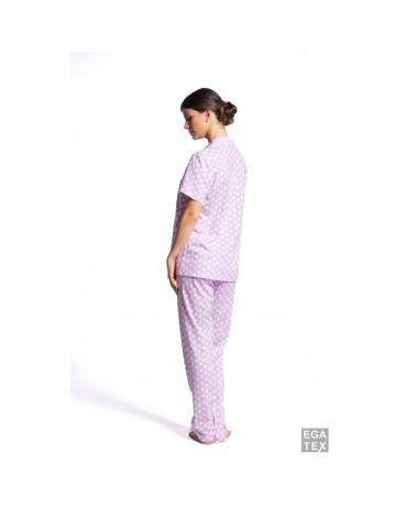 CAMISON EGATEX MANGA CORTA TOPOS 231420 TALLAS: xl, xxl, 3xl; COLOR: rosa Temporada: summer 23 - Toda la lencería de