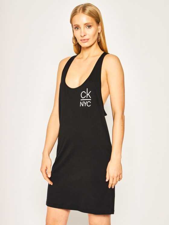 Vestido playa Calvin Klein logo TALLAS: s, m; COLOR: negro Composición: algodón - BAÑO  - PEPI GUERRA