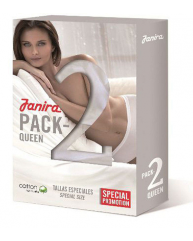 PACK-2 MAXI QUEEN ESENCIAL JANIRA TALLAS: m, xxl; COLOR: blanco, negro, bruma Temporada: ver17 - Todas las braguitas