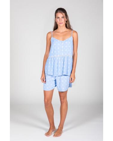 PIJAMA MUJER SEÑORETTA TIRANTE FINO 211103 TALLAS: s, m, l; COLOR: azul Temporada: ver23 -   - PEPI GUERRA