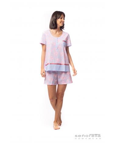 PIJAMA SEÑORETTA MANGA CORTA 221127 ROSAS TALLAS: m, l; COLOR: unico Temporada: ver23 - Toda la lencería de noche de