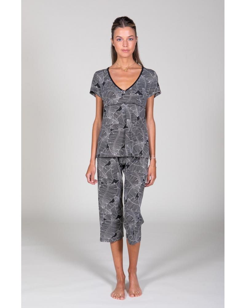 PIJAMA EGTEX MUJER MANGA CORTA 211404 TALLAS: l, xl; COLOR: negro Temporada: ver23 -   - PEPI GUERRA