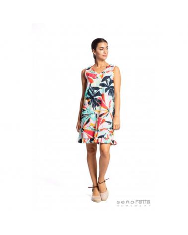 VESTIDO SEÑORETTA SIN MNAGS VOLANTE 231164