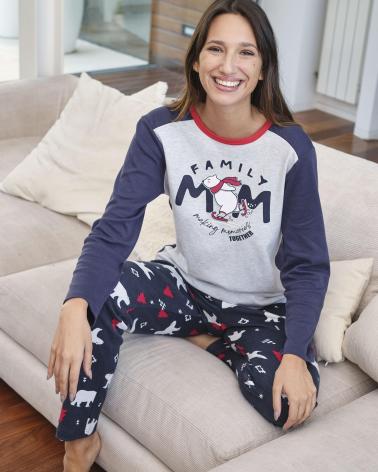 PIJAMA SEÑORA MASSANA FAMILY P731270 COLOR: gris; TALLAS: m, l, xl Temporada: winter 23 -   - PEPI GUERRA