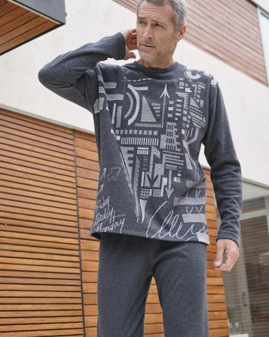 PIJAMA CABALLERO MASSANA PUNTO MILANO FLECHAS P731323 TALLAS: m, l, xl, xxl; COLOR: gris oscuro Temporada: winter 23 - 