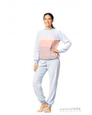 PIJAMA JOGGING PELO MUJER SEÑORETTA 232109 TALLAS: m, l; COLOR: azul Temporada: winter 23 -   - PEPI GUERRA