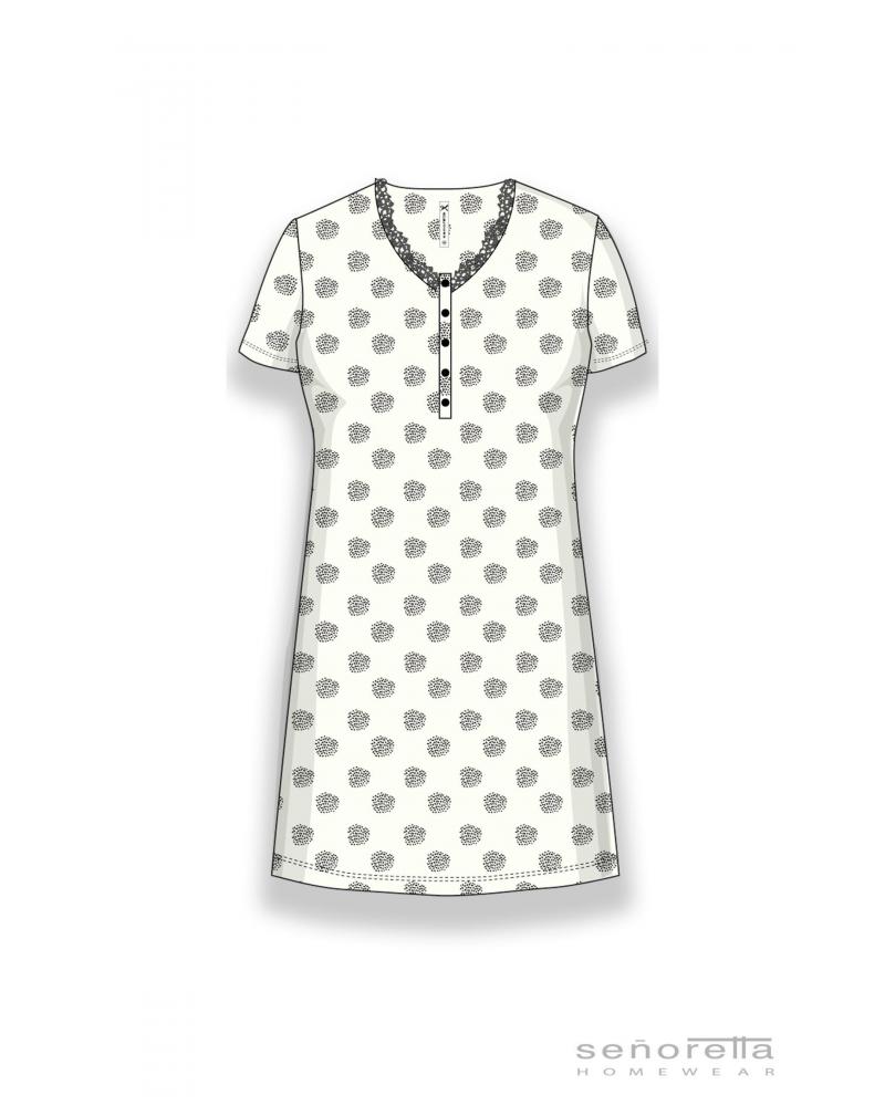 CAMISÓN SEÑORETTA MANGA CORTA PUNTILLA 232159