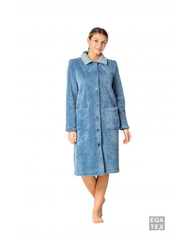 BATA MUJER EGATEX BOTONES 232586 TALLAS: l, xl, 3xl; COLOR: azul Temporada: winter 23 - Toda la lencería de noche de