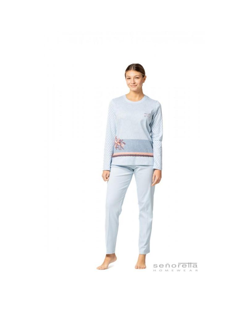 PIJAMA MUJER SEÑORETTA 232112 TALLAS: m, l, xl; COLOR: azul Temporada: winter 23 -   - PEPI GUERRA