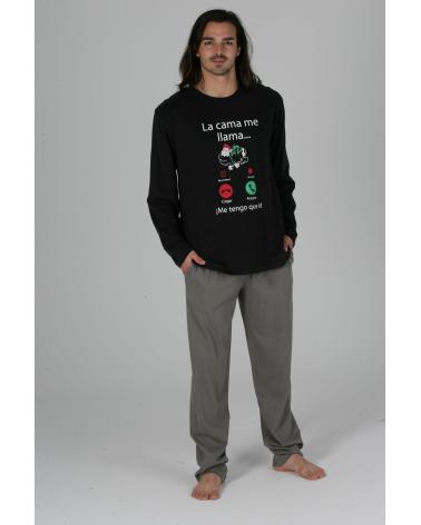 PIJAMA HOMBRE MARCA PETTRUS LA CAMA ME LLAMA 5637 TALLAS: s, m, l, xl; COLOR: negro Temporada: in23 -   - PEPI GUERRA