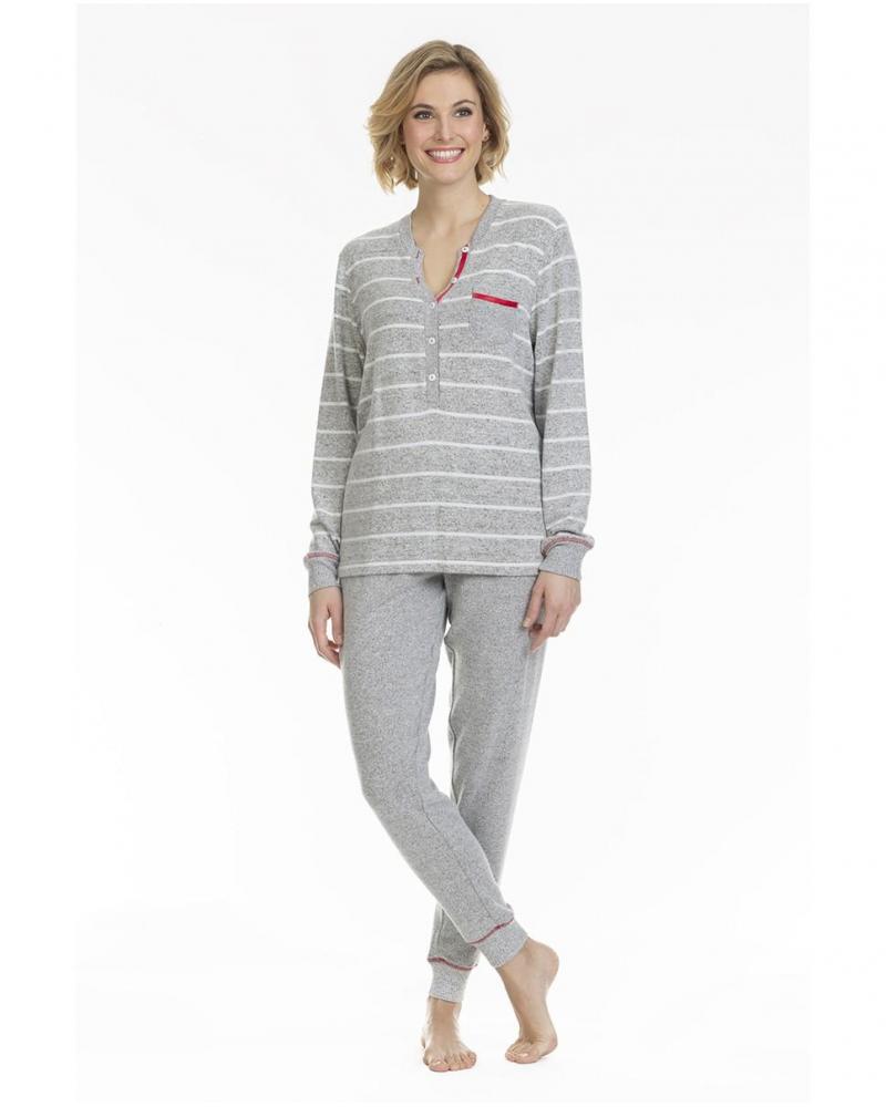 Y201144 PIJAMA LOHE MUJER RAYAS VIGORE TALLAS: s, m, l, xl, xxl; COLOR: unico Temporada: inv22 - Toda la lencería de