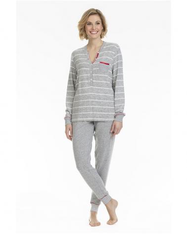 Y201144 PIJAMA LOHE MUJER RAYAS VIGORE TALLAS: s, m, l, xl, xxl; COLOR: unico Temporada: inv22 - Toda la lencería de