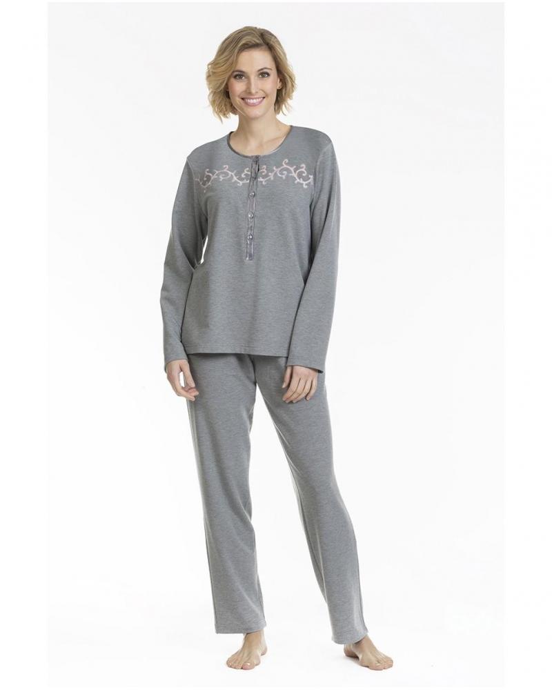 Y201146 PIJAMA MUJER MARCA LOHE BORDADO