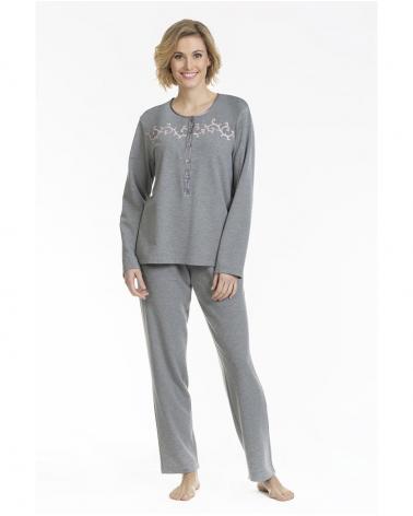Y201146 PIJAMA MUJER MARCA LOHE BORDADO