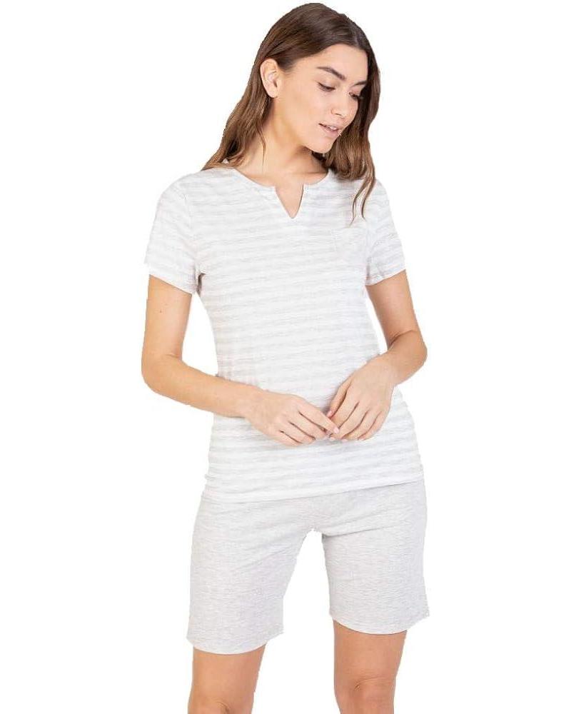 PIJAMA MANGA CORTA MASSANA P211213 COLOR: gris; TALLAS: m, l, xl, xxl Temporada: ver23 - Toda la lencería de noche de