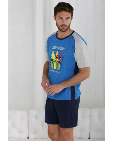 PIJAMA HOMBRE MASSANA P211329 SURF TALLAS: m, l; COLOR: azul Temporada: ver21 - Hombre Ropa Interior y baño Online  -
