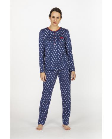 202116 PIJAMA SRA SEÑORETTA TALLAS: m, l, xl; COLOR: azul Temporada: inv22 - Toda la lencería de noche de mujer online 