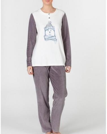192151 PIJAMA SEÑORETTA OSO TERCIOPELO TALLAS: m, l, xl; COLOR: marino Temporada: inv2020 -   - PEPI GUERRA