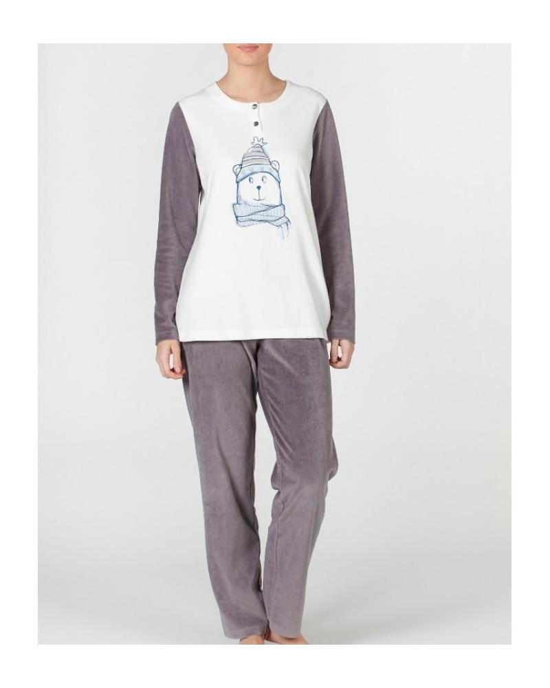 192151 PIJAMA SEÑORETTA OSO TERCIOPELO TALLAS: m, l, xl; COLOR: marino Temporada: inv2020 -   - PEPI GUERRA