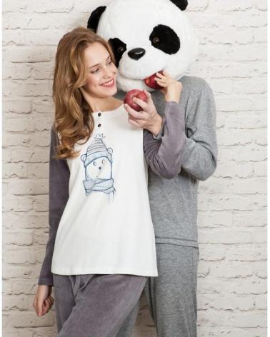 192151 PIJAMA SEÑORETTA OSO TERCIOPELO TALLAS: m, l, xl; COLOR: marino Temporada: inv2020 -   - PEPI GUERRA