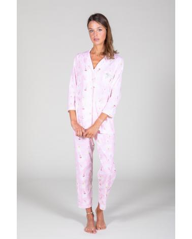 211124 PIJAMA SEÑORA SEÑORETTA TALLAS: m, l; COLOR: rosa Temporada: ver23 - Toda la lencería de noche de mujer online 