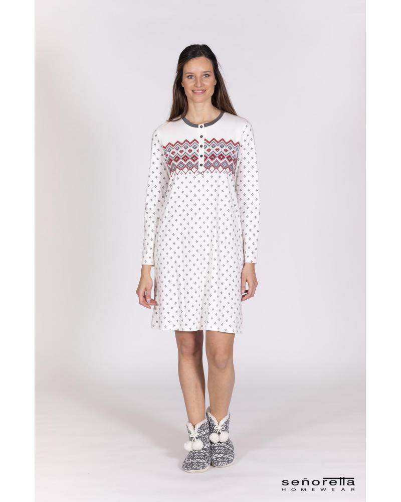 212126 CAMISON WINTER COLOR: gris; TALLAS: l, xl, xxl Temporada: in23 - Toda la lencería de noche de mujer online  -