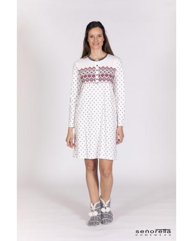 212126 CAMISON WINTER COLOR: gris; TALLAS: l, xl, xxl Temporada: in23 - Toda la lencería de noche de mujer online  -