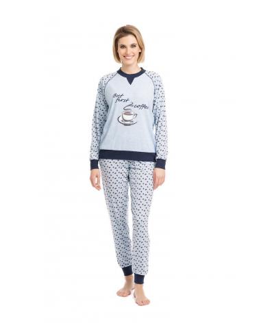Y211168 PIJAMA MUJER LOHE BORDADO TALLAS: s, m, l, xl; COLOR: unico Temporada: in23 -   - PEPI GUERRA