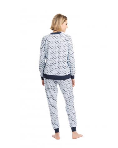 Y211168 PIJAMA MUJER LOHE BORDADO TALLAS: s, m, l, xl; COLOR: unico Temporada: in23 -   - PEPI GUERRA