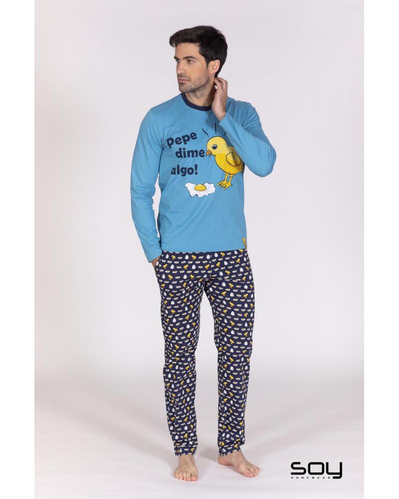 PIJAMA HOMBRE SOY UNDERWEAR 212625 POLLITO TALLAS: s, m, l, xl, xxl; COLOR: azul Temporada: in23 - Hombre Ropa Interior